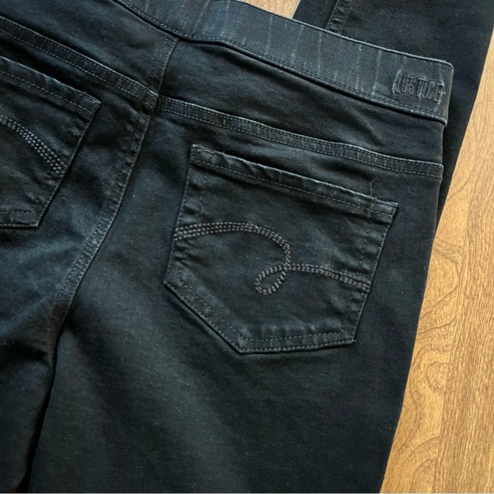 Justice Black Denim PullOn Mid Rise leggings Pants kids size 12 plus